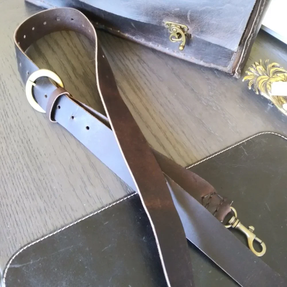 Rustic Leather Messenger Satchel Handstitched